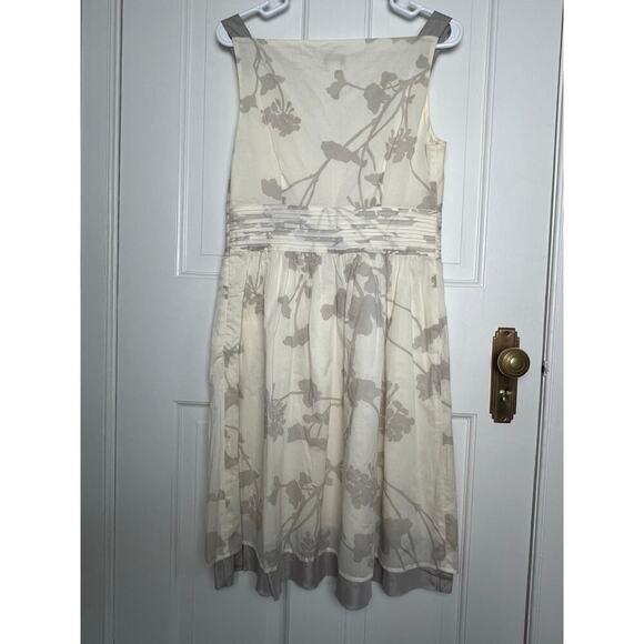 Ann Taylor Dresses & Skirts - NEW Ann Taylor Loft Women's 6 Floral Cotton Midi Dress White Gray Babydoll Tank